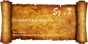 Szádeczky Kevin névjegykártya