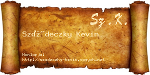 Szádeczky Kevin névjegykártya