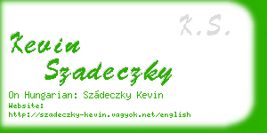 kevin szadeczky business card