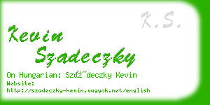 kevin szadeczky business card